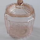 Mayfair Pink Depression Glass Cookie Jar and Lid