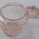 Mayfair Pink Depression Glass Cookie Jar and Lid