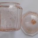 Mayfair Pink Depression Glass Cookie Jar and Lid