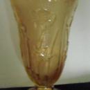 IRIS AND HERRINGBONE CARNIVAL GLASS VASE, MARIGOLD