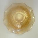 IRIS AND HERRINGBONE CARNIVAL GLASS BOWL, MARIGOLD