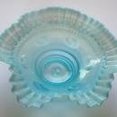 LIGHT-BLUE, RUFFLED-EDGE MUMS BOWL