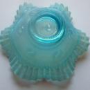 LIGHT-BLUE, RUFFLED-EDGE MUMS BOWL