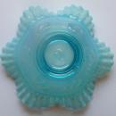 LIGHT-BLUE, RUFFLED-EDGE MUMS BOWL
