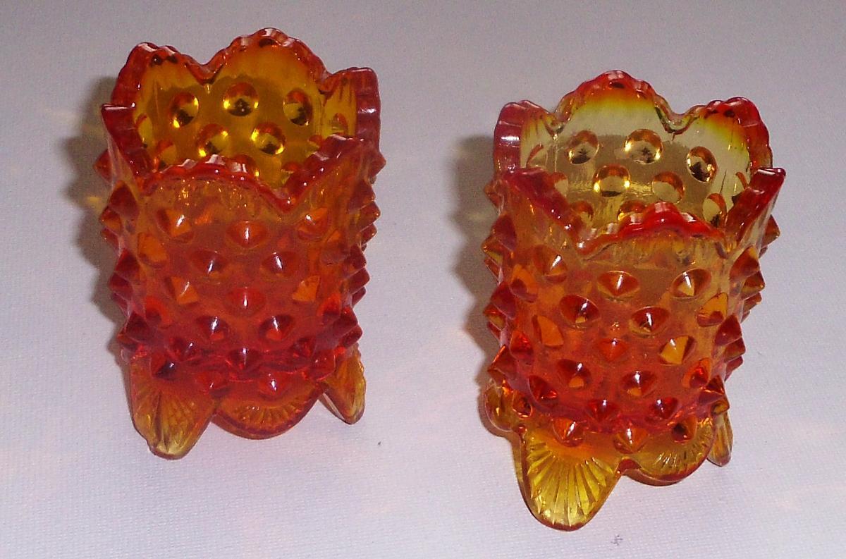 Amberina Toothpick Holder