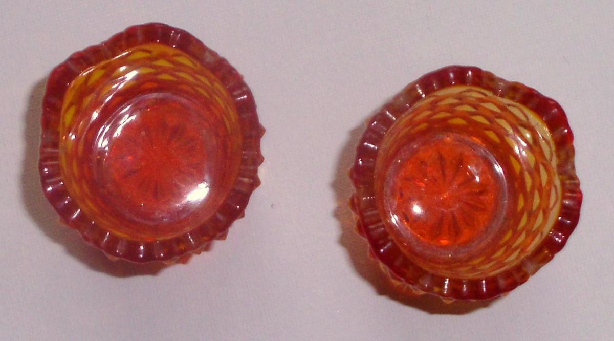 Amberina Toothpick Holder