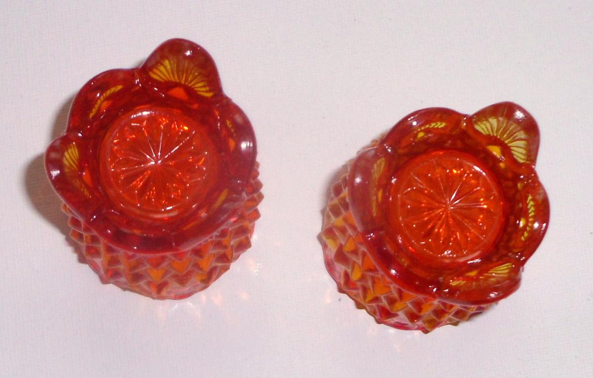 Amberina Toothpick Holder
