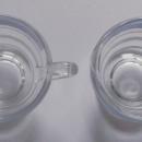 Depression Clear Glass w/ Blue Gold Trim Creamer and Sugar Bowl