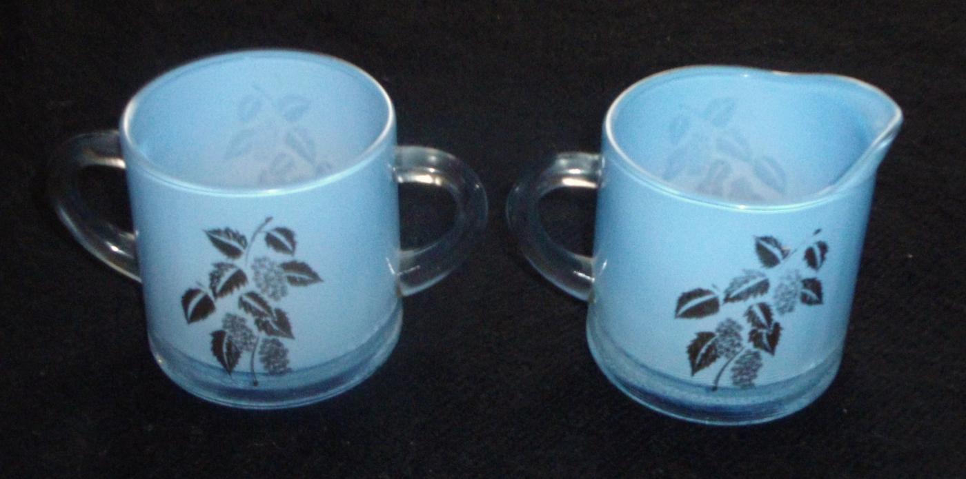 Vintage Creamer and Sugar Bowl - Gold Embellished