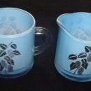 Vintage Creamer and Sugar Bowl - Gold Embellished