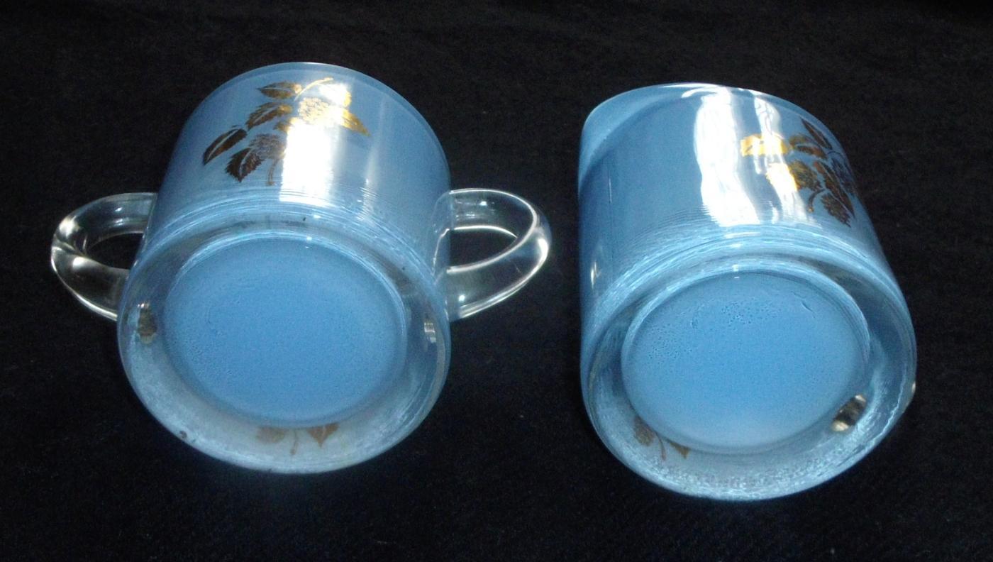 Vintage Creamer and Sugar Bowl - Gold Embellished