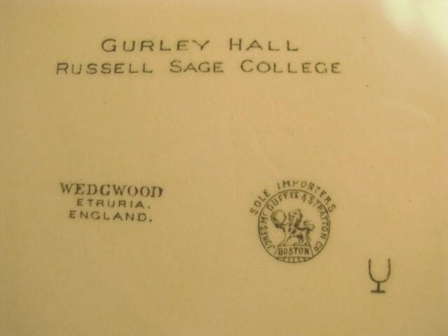 Wedgwood England Russell Sage College Troy N.Y. Gurley Hall Plate