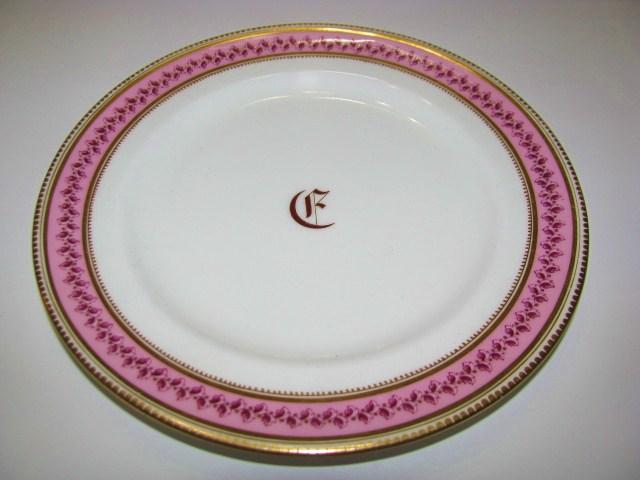Royal Worcester England Elegant Pink & Gold Decorated 3 Piece Place Setting