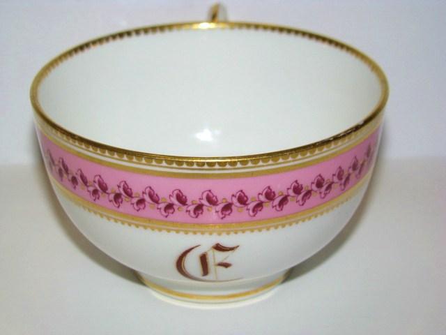 Royal Worcester England Elegant Pink & Gold Decorated 3 Piece Place Setting