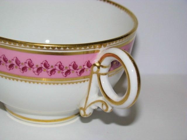 Royal Worcester England Elegant Pink & Gold Decorated 3 Piece Place Setting