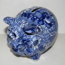 Kent Staffordshire England Louis 14th. Blue Chintz Piggy Bank