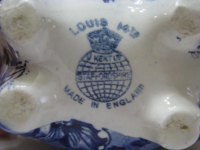 Kent Staffordshire England Louis 14th. Blue Chintz Piggy Bank