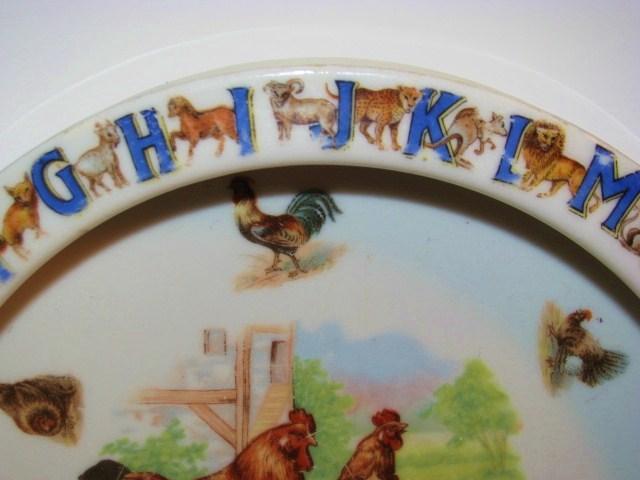 ABC Germany Alphabet Rooster & Hens Childs Bowl