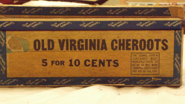 old virginia cheroots cigar box