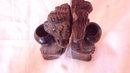 carved figurines set of two
