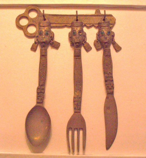 african native hanging flatware