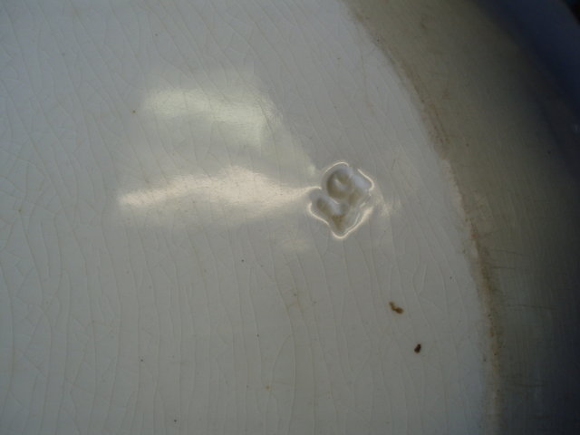 flow blue platter by clifton circa 1870