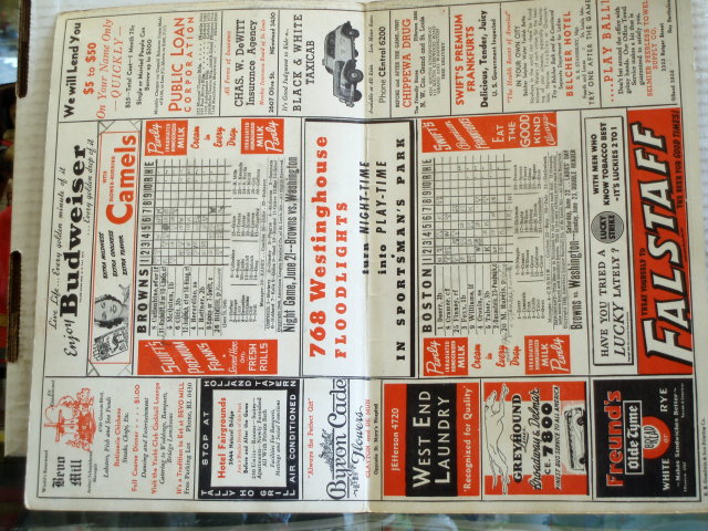 1966 scorecard red vs. white soxs