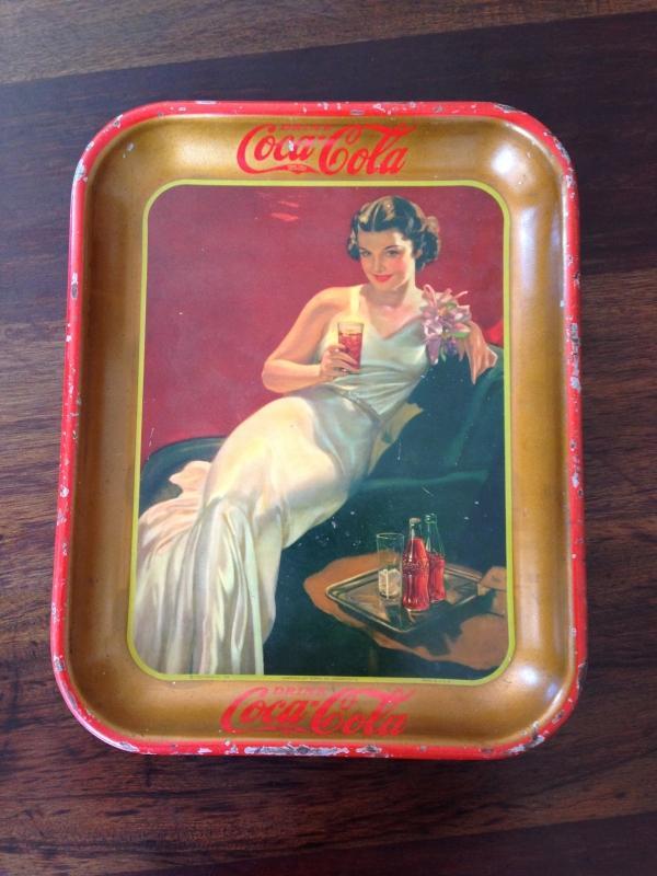 1936 Coca-Cola Advertising Tray (Beautiful Lounging Lady)