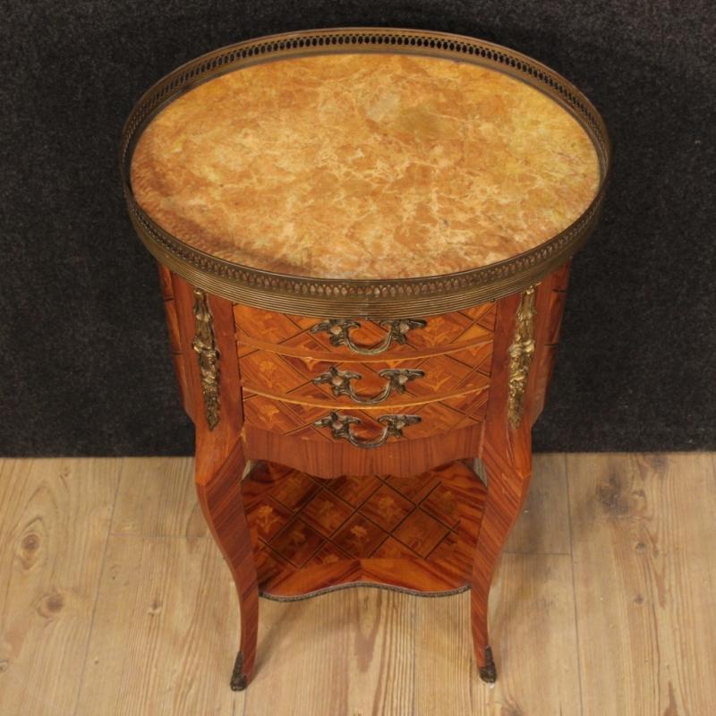 20th Century Pair Of French Inlaid Bedside Tables
