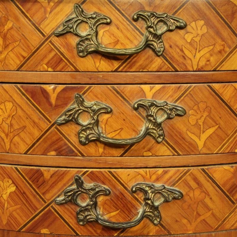 20th Century Pair Of French Inlaid Bedside Tables