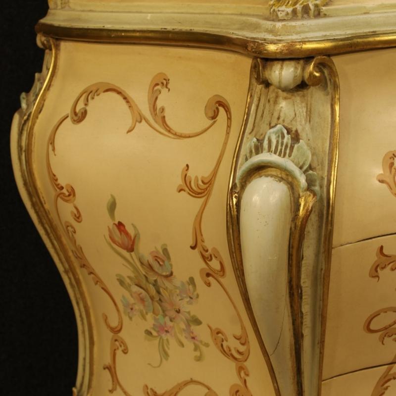 20th Century Venetian Lacquered, Gilded And Painted Bureau