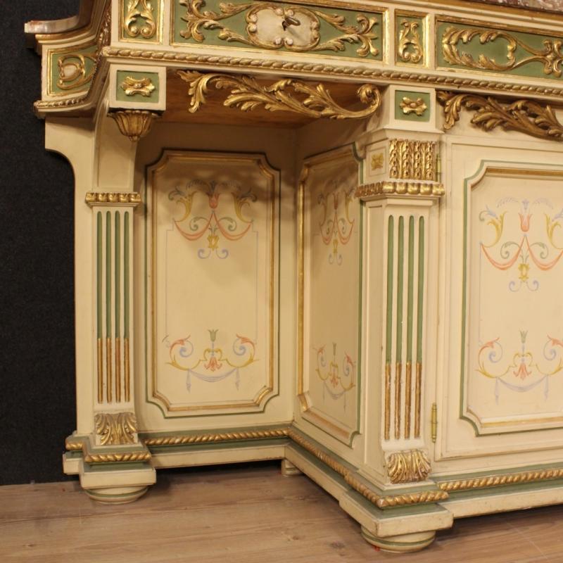 20th Century Italian Lacquered Sideboard With Mirror
