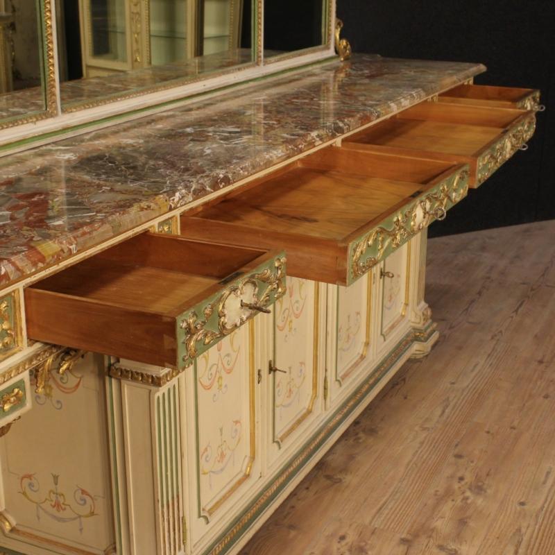 20th Century Italian Lacquered Sideboard With Mirror