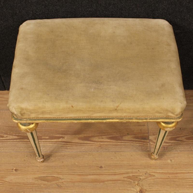 20th Century Pair Of Italian Lacquered And Gold Footstools