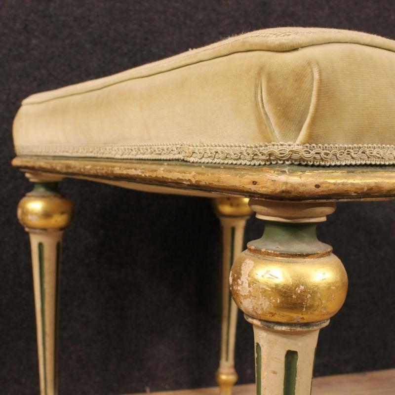 20th Century Pair Of Italian Lacquered And Gold Footstools