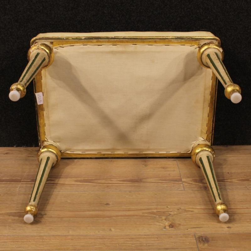 20th Century Pair Of Italian Lacquered And Gold Footstools
