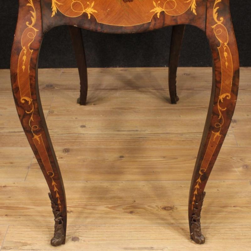 20th Century Italian Inlaid Card Table With Bronzes