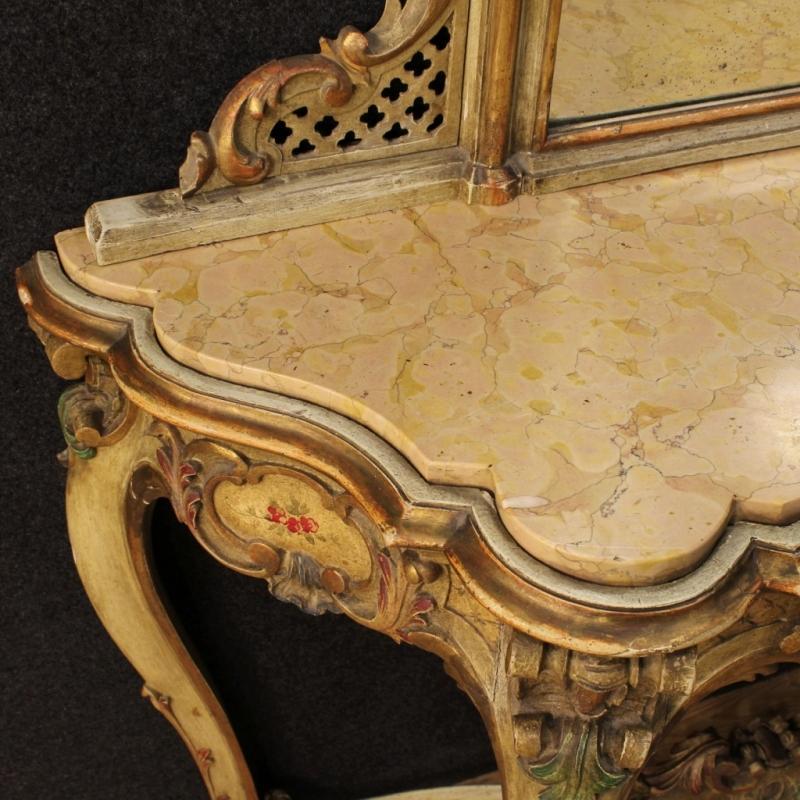 20th Century Italian Console Table With Mirror
