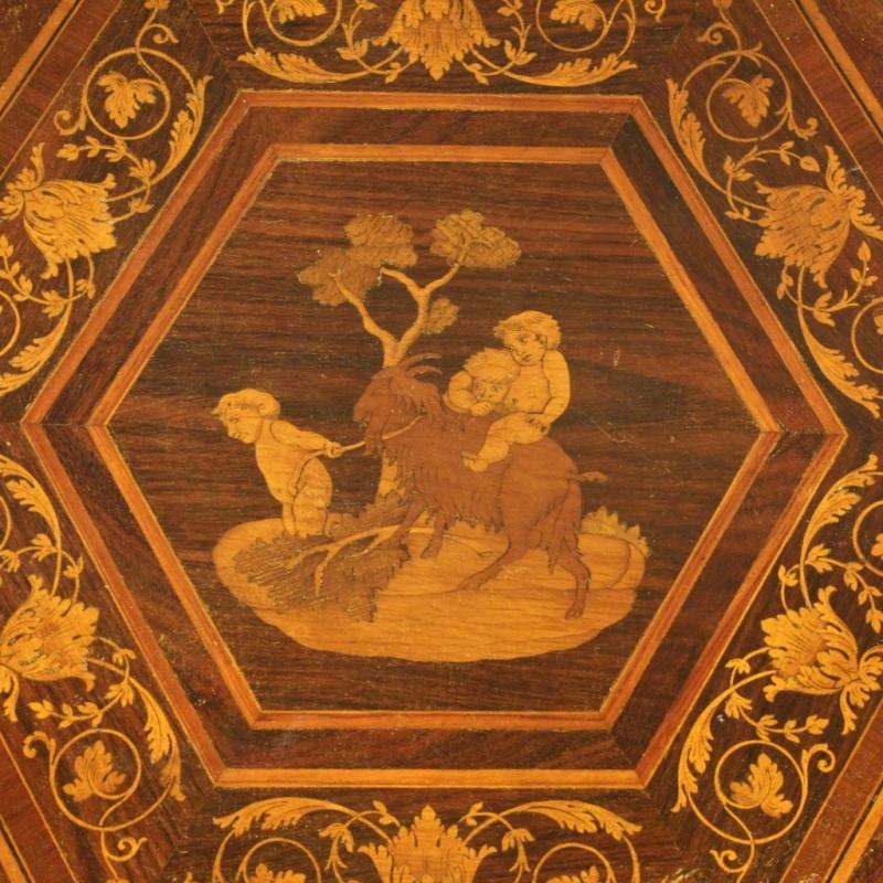 20th Century Italian Inlaid Side Table In Louis XVI Style