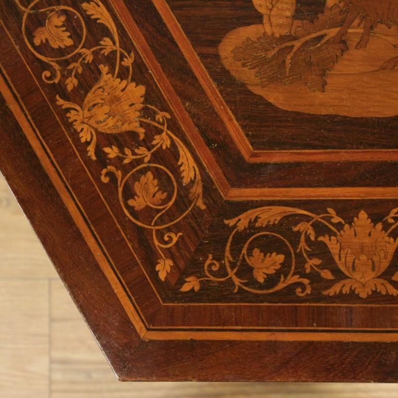 20th Century Italian Inlaid Side Table In Louis XVI Style