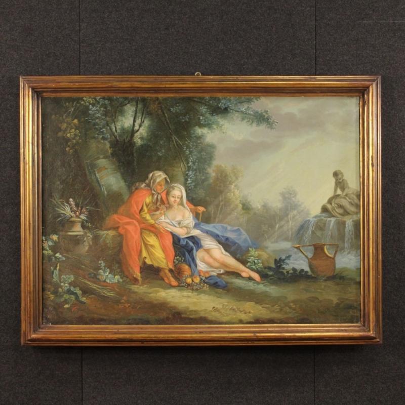 18th Century French Landscape Painting With Characters