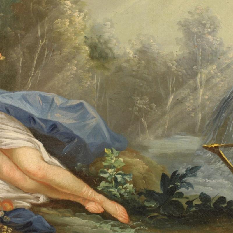 18th Century French Landscape Painting With Characters