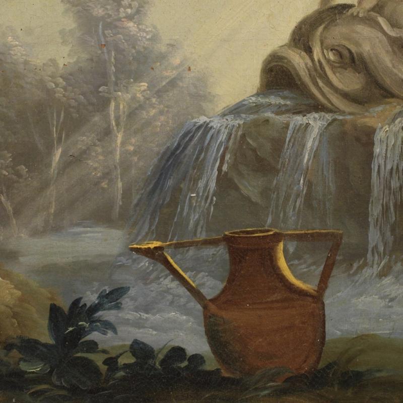 18th Century French Landscape Painting With Characters