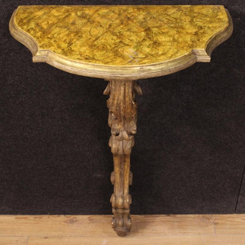 20th Century Italian Lacquered And Gilt Console Table