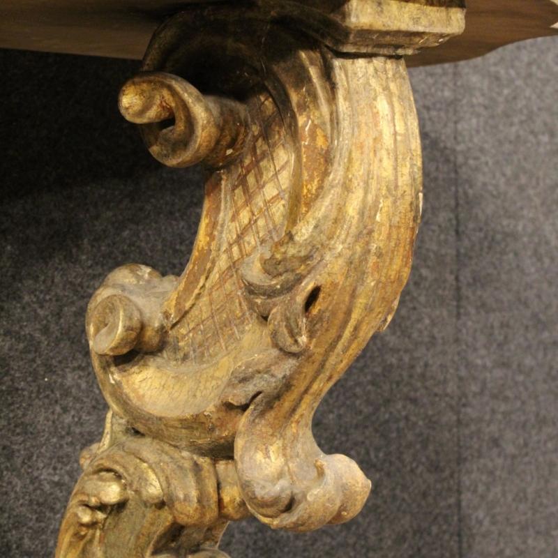 20th Century Italian Lacquered And Gilt Console Table