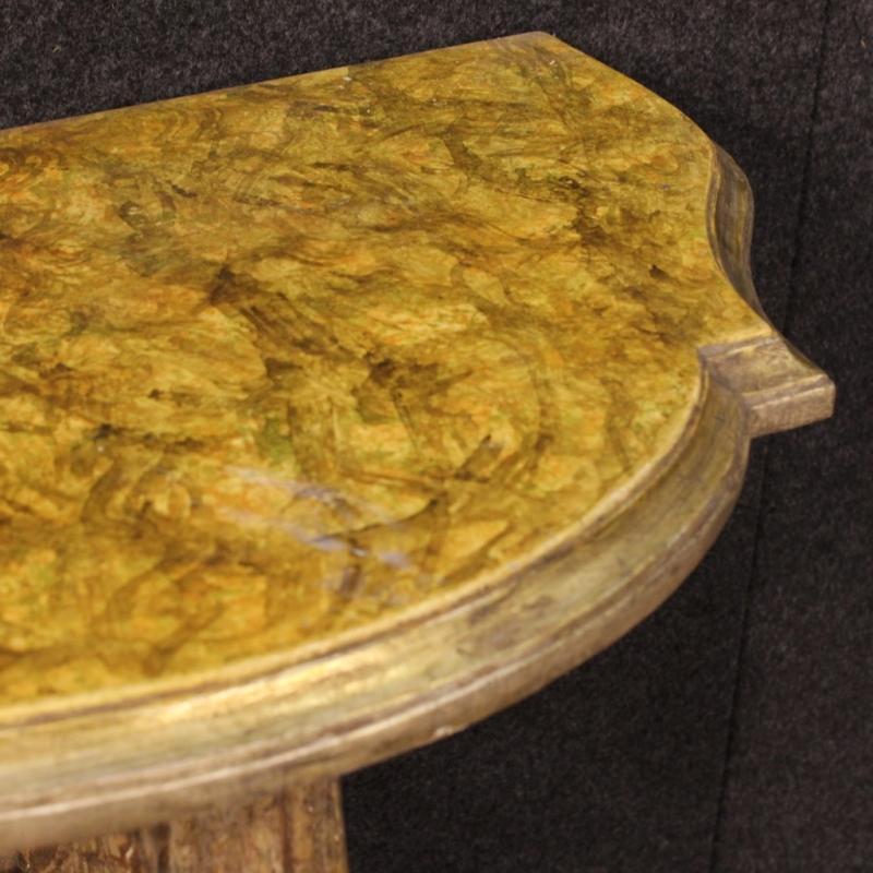 20th Century Italian Lacquered And Gilt Console Table