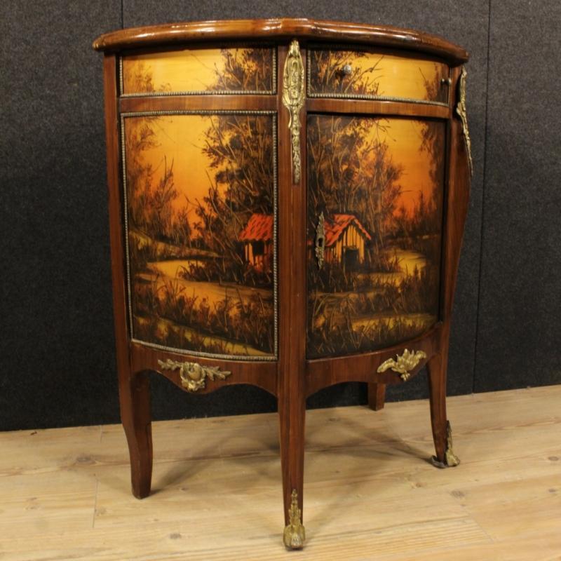 20th Century French Demi Lune Sideboard Decorated With Bronzes