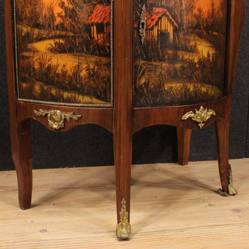 20th Century French Demi Lune Sideboard Decorated With Bronzes