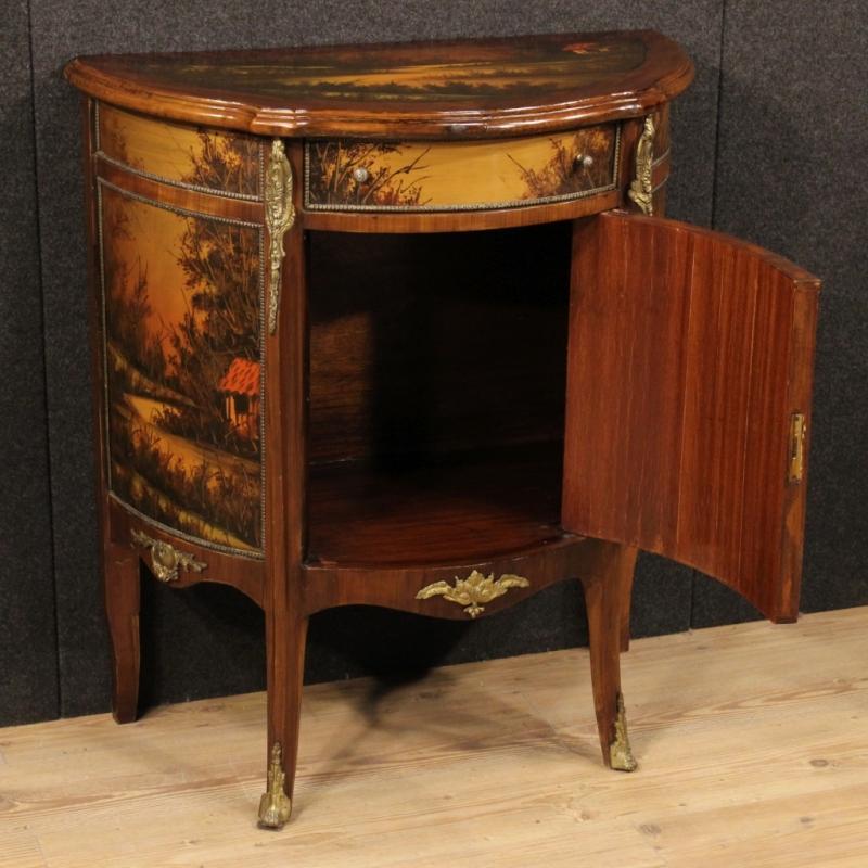 20th Century French Demi Lune Sideboard Decorated With Bronzes