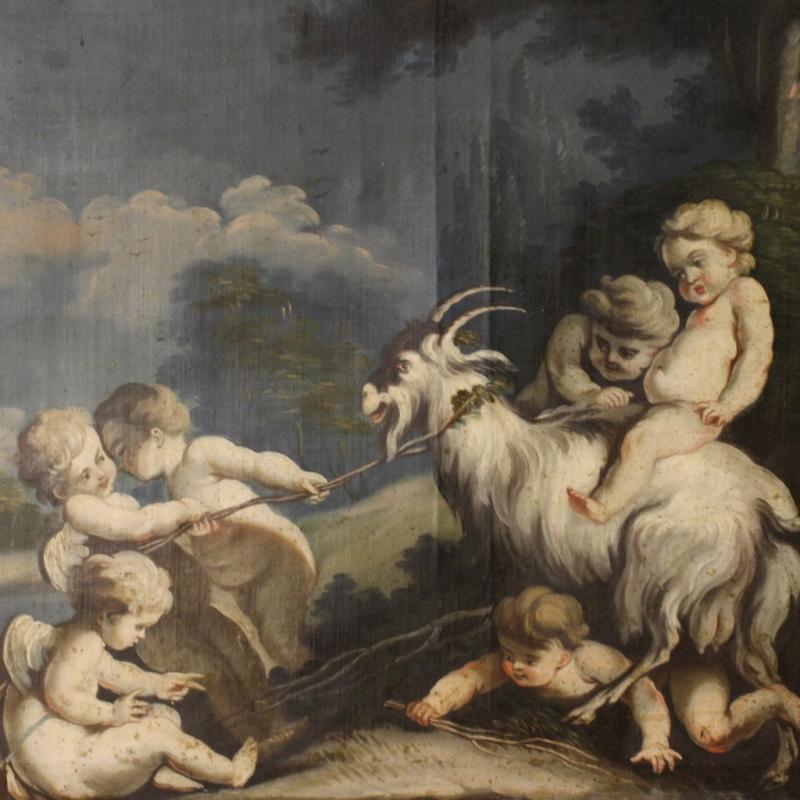 18th Century Italian Painting Game of Little Angels